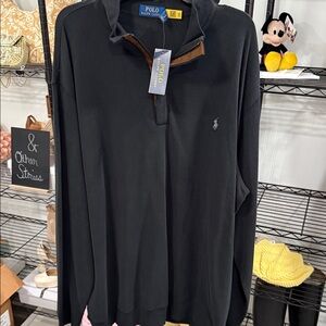 Classic Black Long Sleeve Polo Shirt